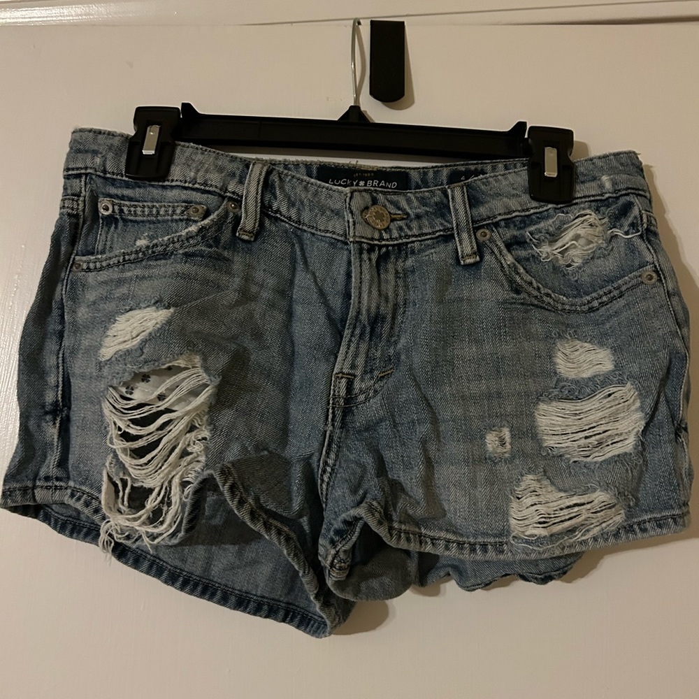 Lucky Brand ripped jean shorts